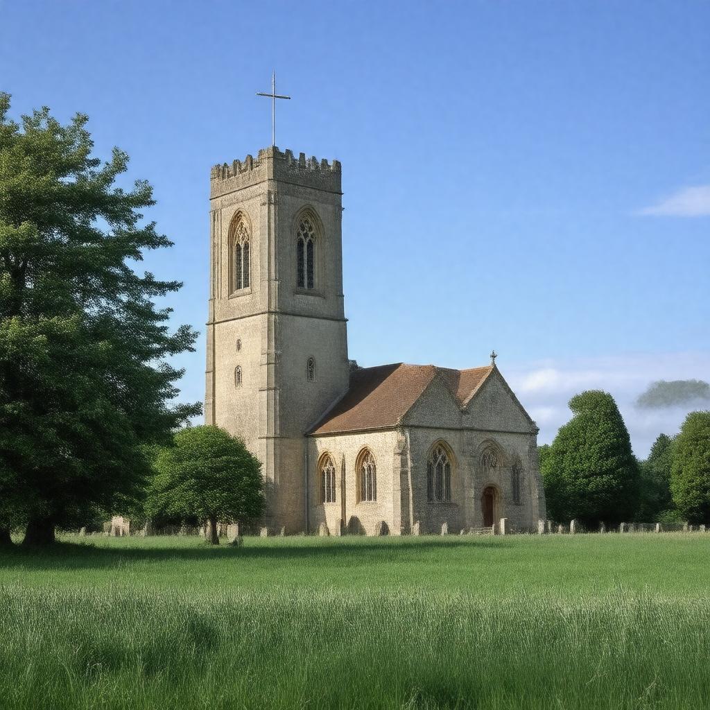 Click to view larger image AI-created image of St Mary's Church, Ovington