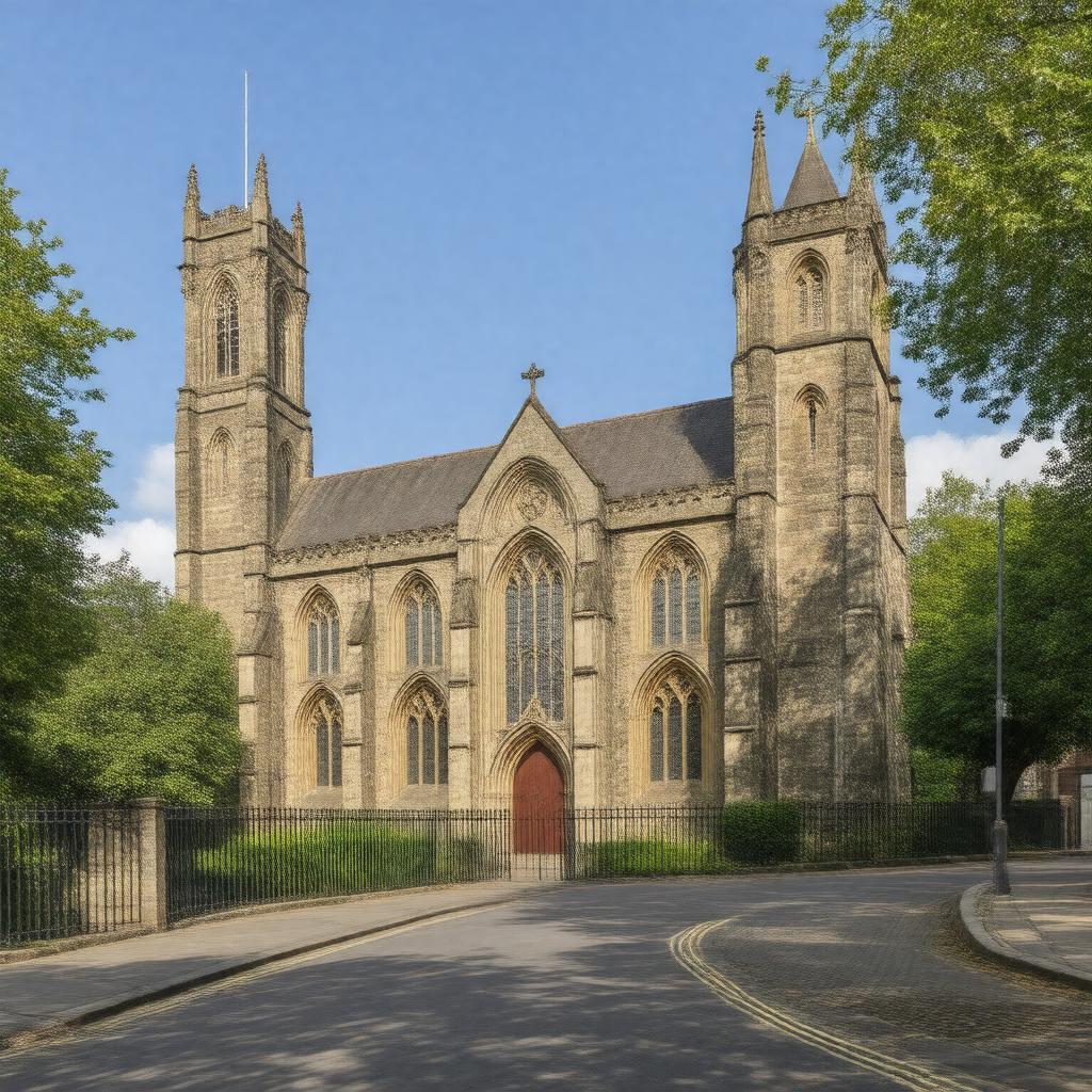 Click to view larger image AI-created image of St Mary's Church, Putney