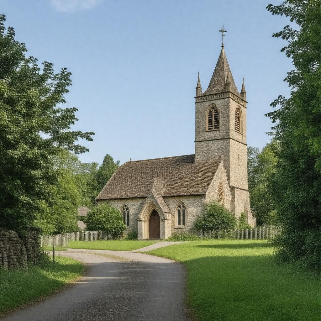 Click to view larger image AI-created image of St Mary's Church, South Wonston