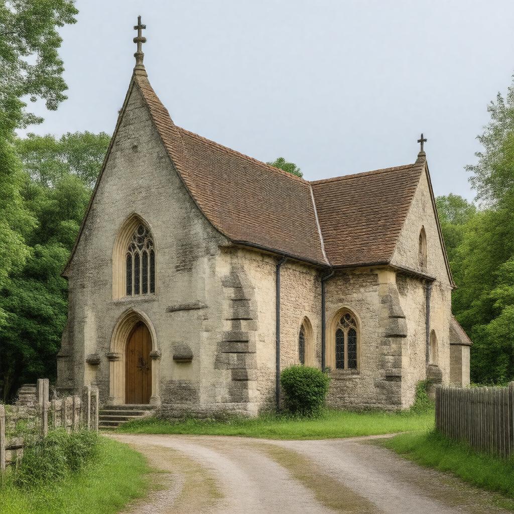 AI-created image of St Mary's Church, Tichborne