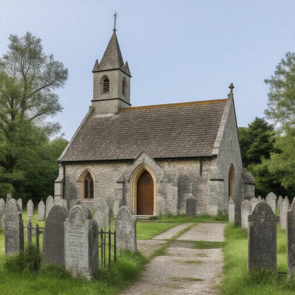 Click to view larger image AI-created image of St Michael's Church, Stinsford (heart)