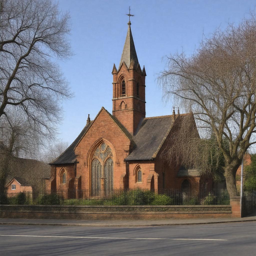 Click to view larger image AI-created image of St Nicholas' Church, Halewood