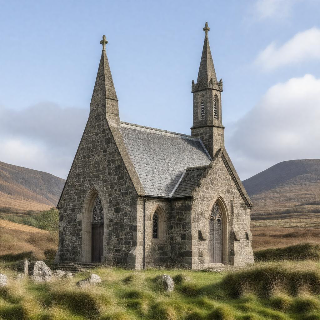 Click to view larger image AI-created image of St Ninian's Chapel, Mar Lodge Estate, Aberdeenshire