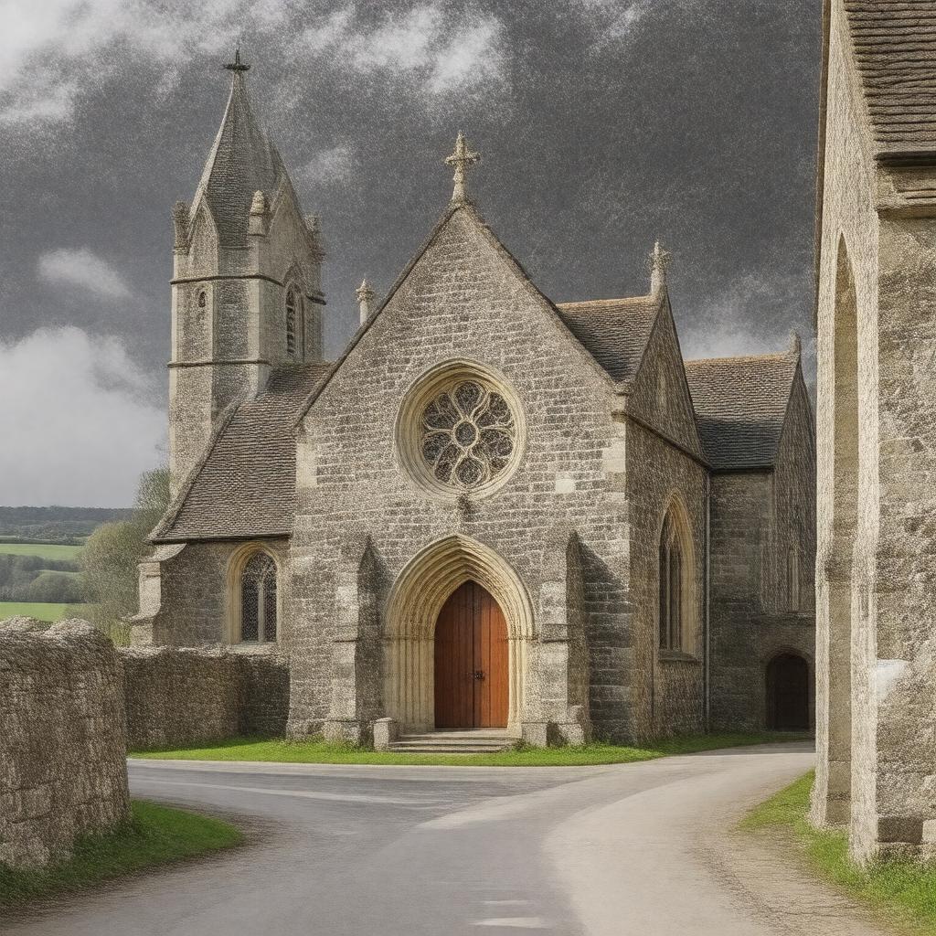 Click to view larger image AI-created image of St Peter's Church, Chesil