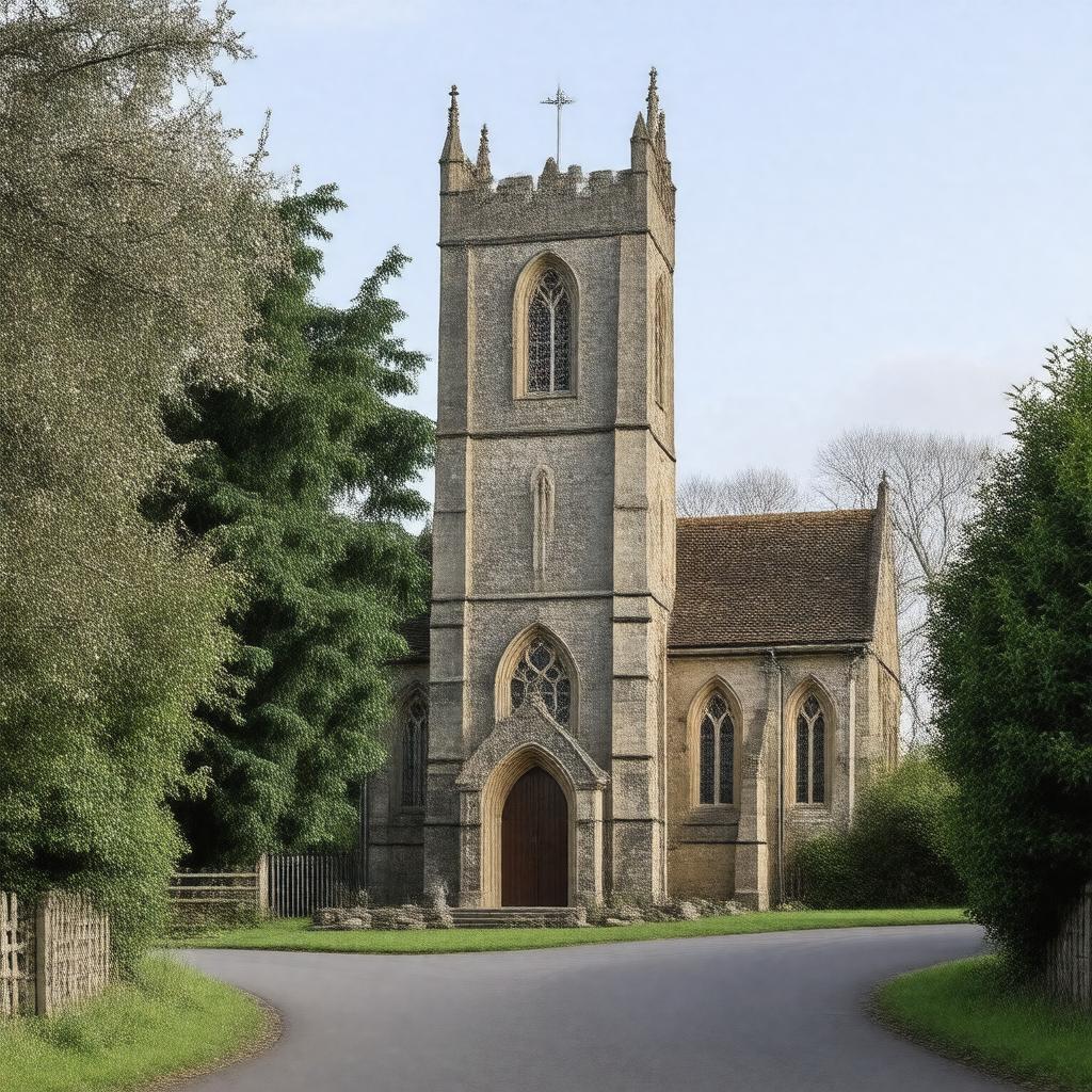 AI-created image of St Peter's Church, Drayton Bassett