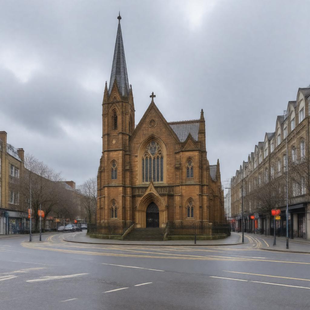 Click to view larger image AI-created image of St Peter's Church, Vauxhall
