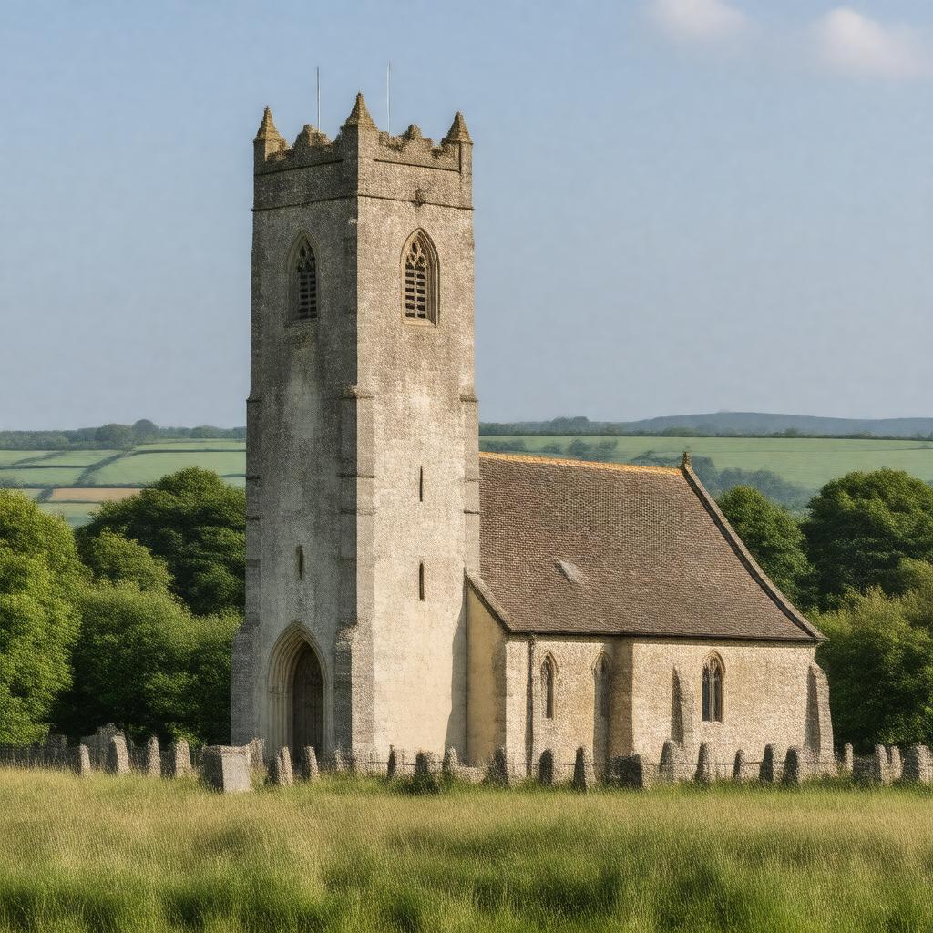 AI-created image of St Peter's Church, Wrockwardine, Shropshire