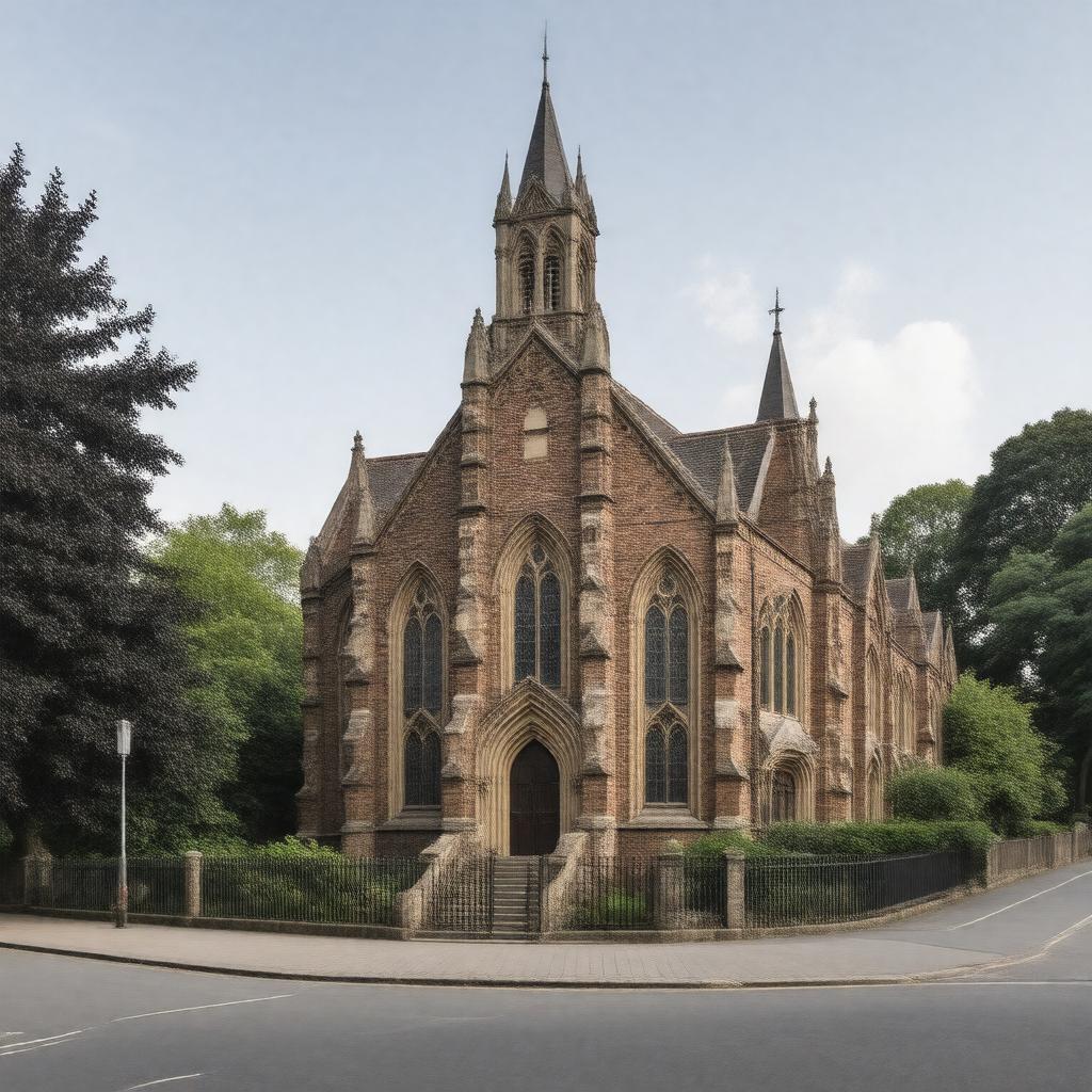 Click to view larger image AI-created image of St Philip's Church, Earls Court