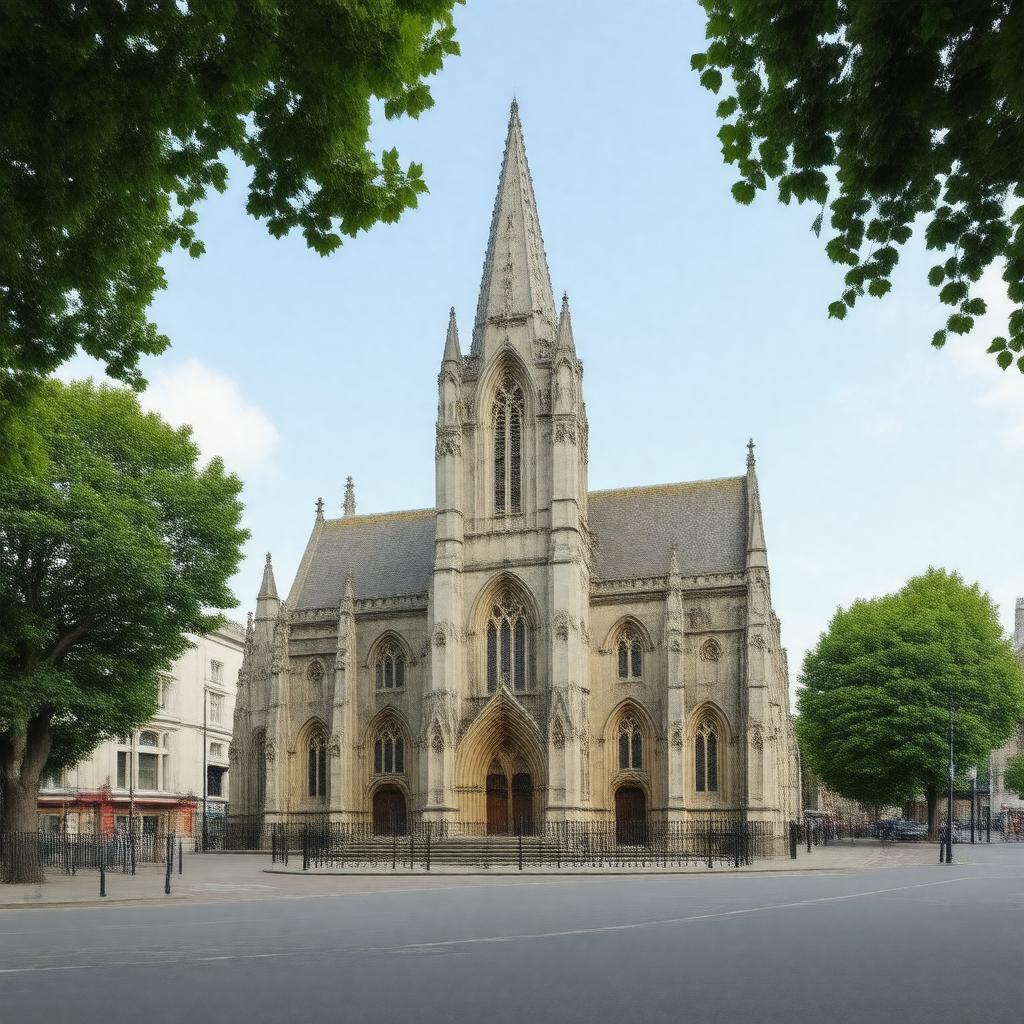 Click to view larger image AI-created image of St Stephen's Church, Gloucester Road