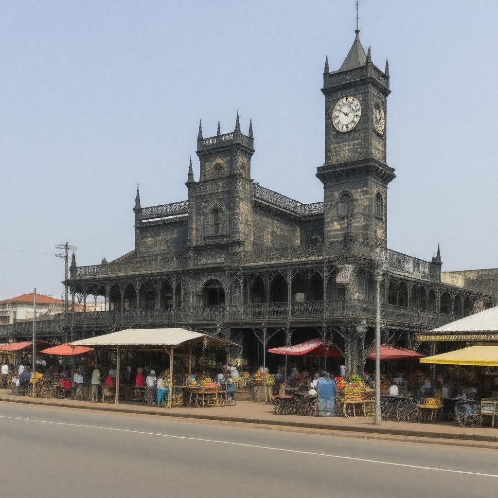 Click to view larger image AI-created image of Stabroek Market