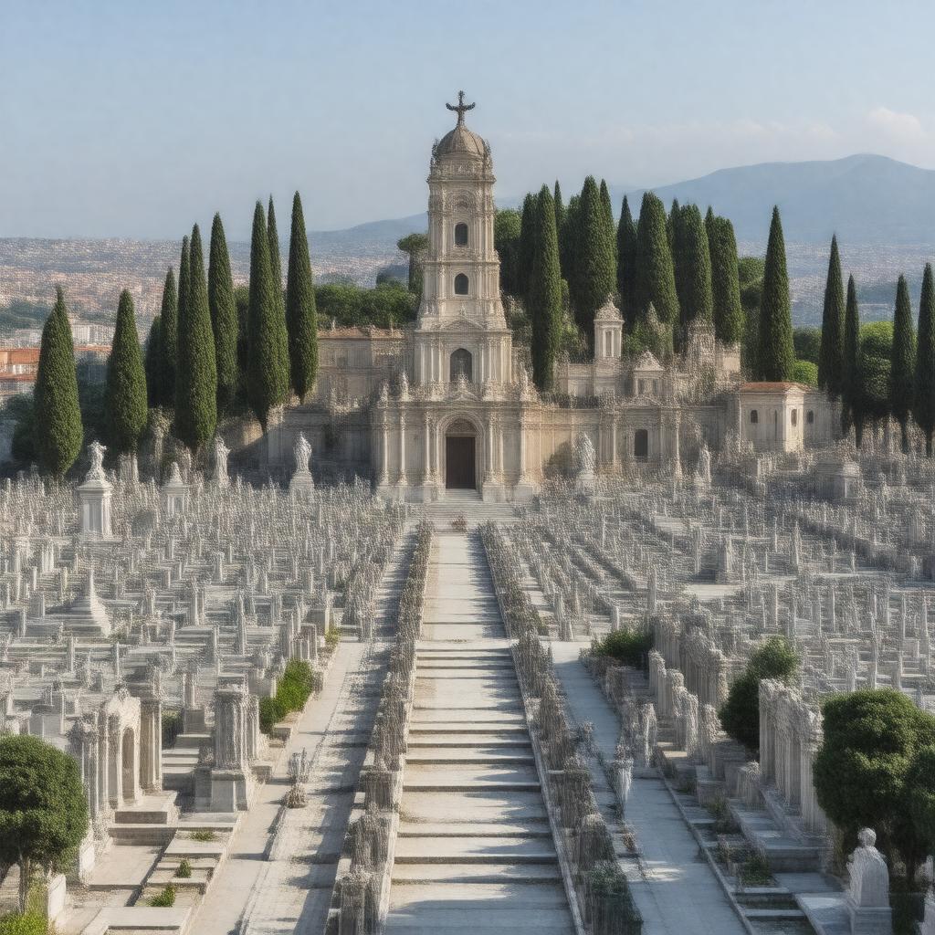 AI-created image of Staglieno Cemetery, Genoa