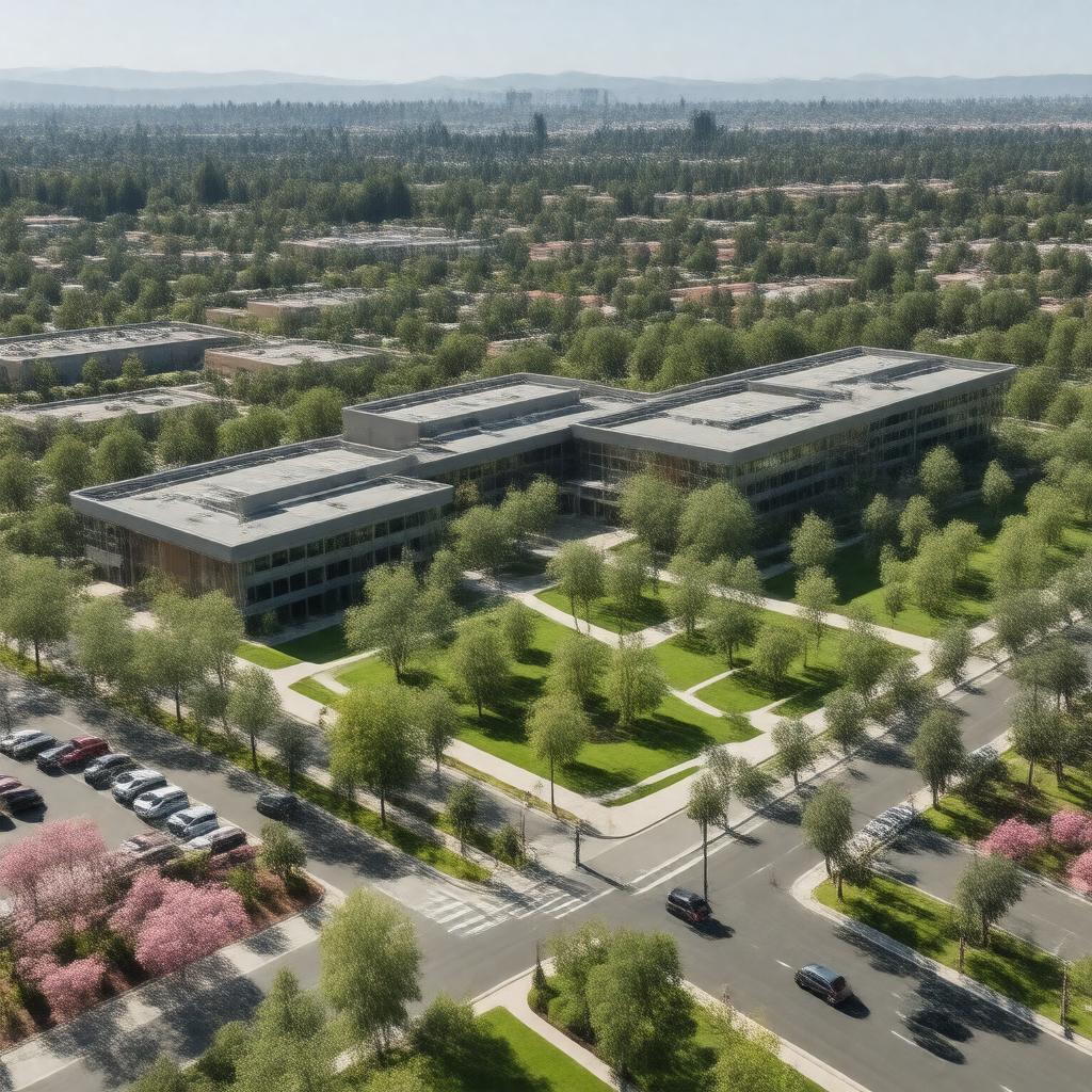 Click to view larger image AI-created image of Stanford Research Park