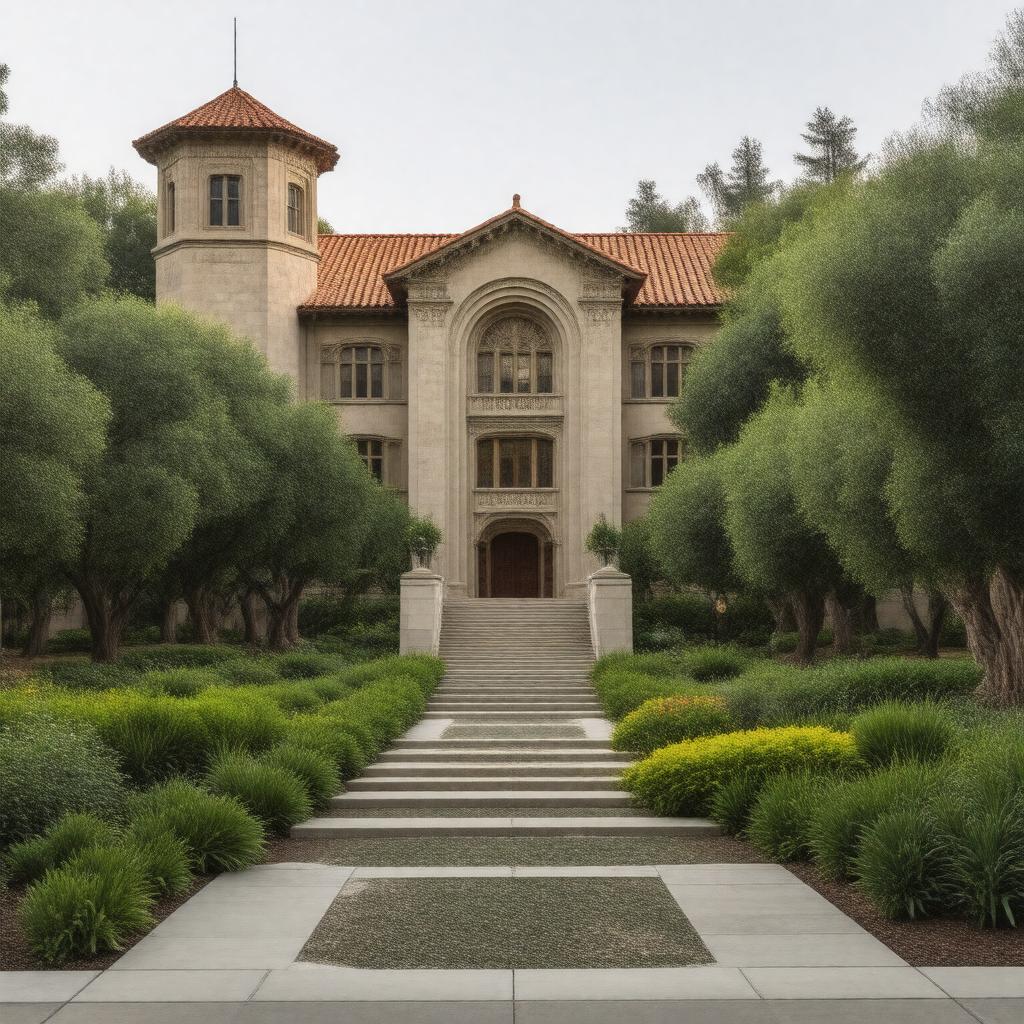 Click to view larger image AI-created image of Stanford University Libraries
