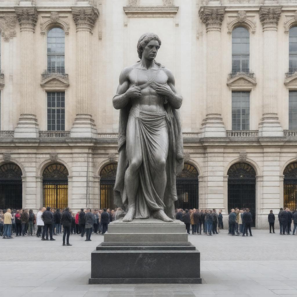 Click to view larger image AI-created image of Statue at Portland Place, London