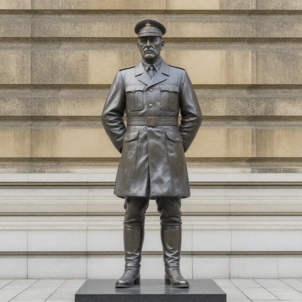 Click to view larger image AI-created image of Statue of Field Marshal Bernard Montgomery