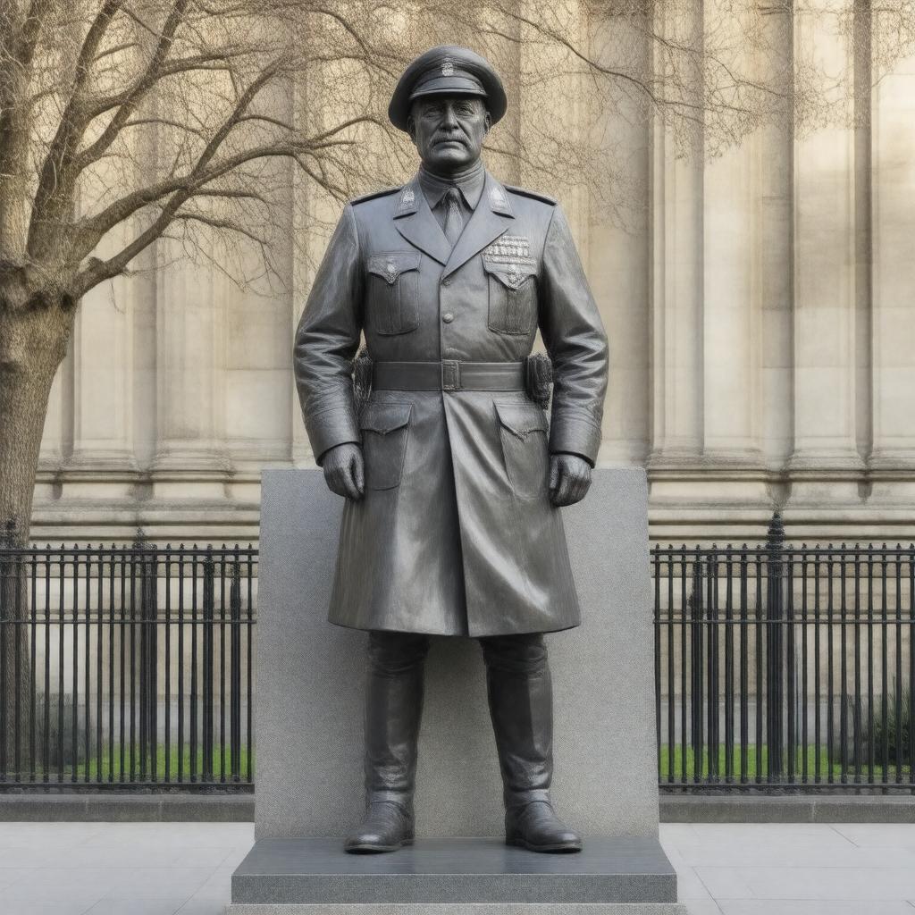 Click to view larger image AI-created image of Statue of Field Marshal Sir Bernard Montgomery