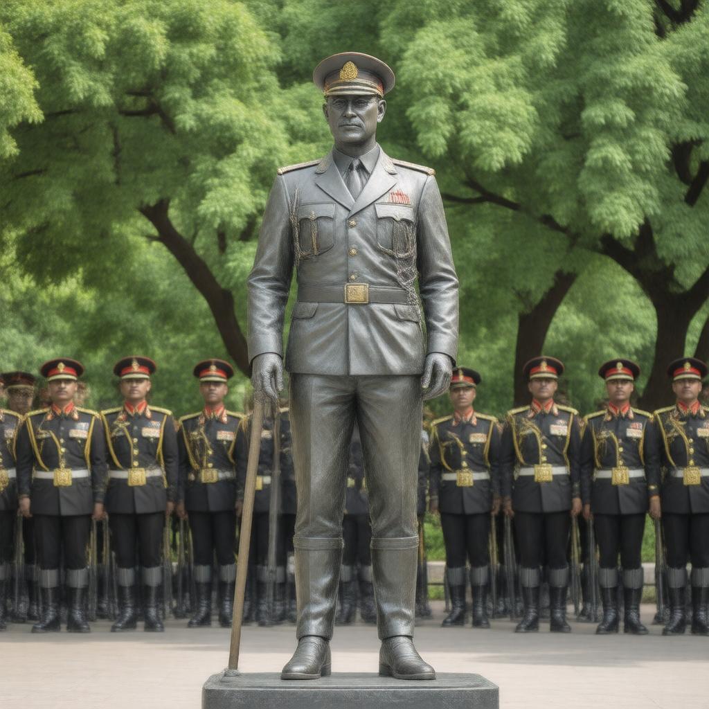 AI-created image of Statue of Field Marshal Sir Claude Auchinleck