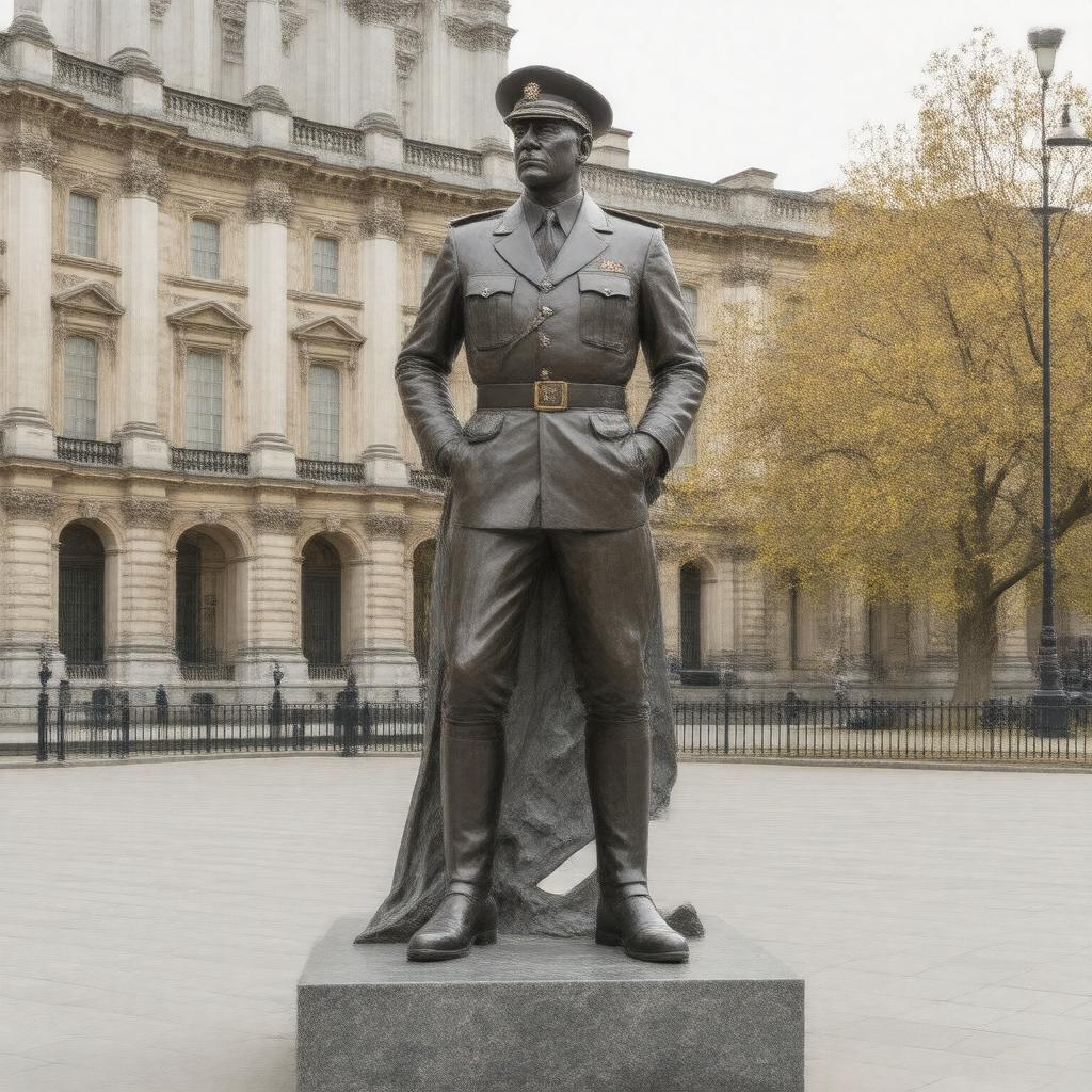 Click to view larger image AI-created image of Statue of Field Marshal William Slim