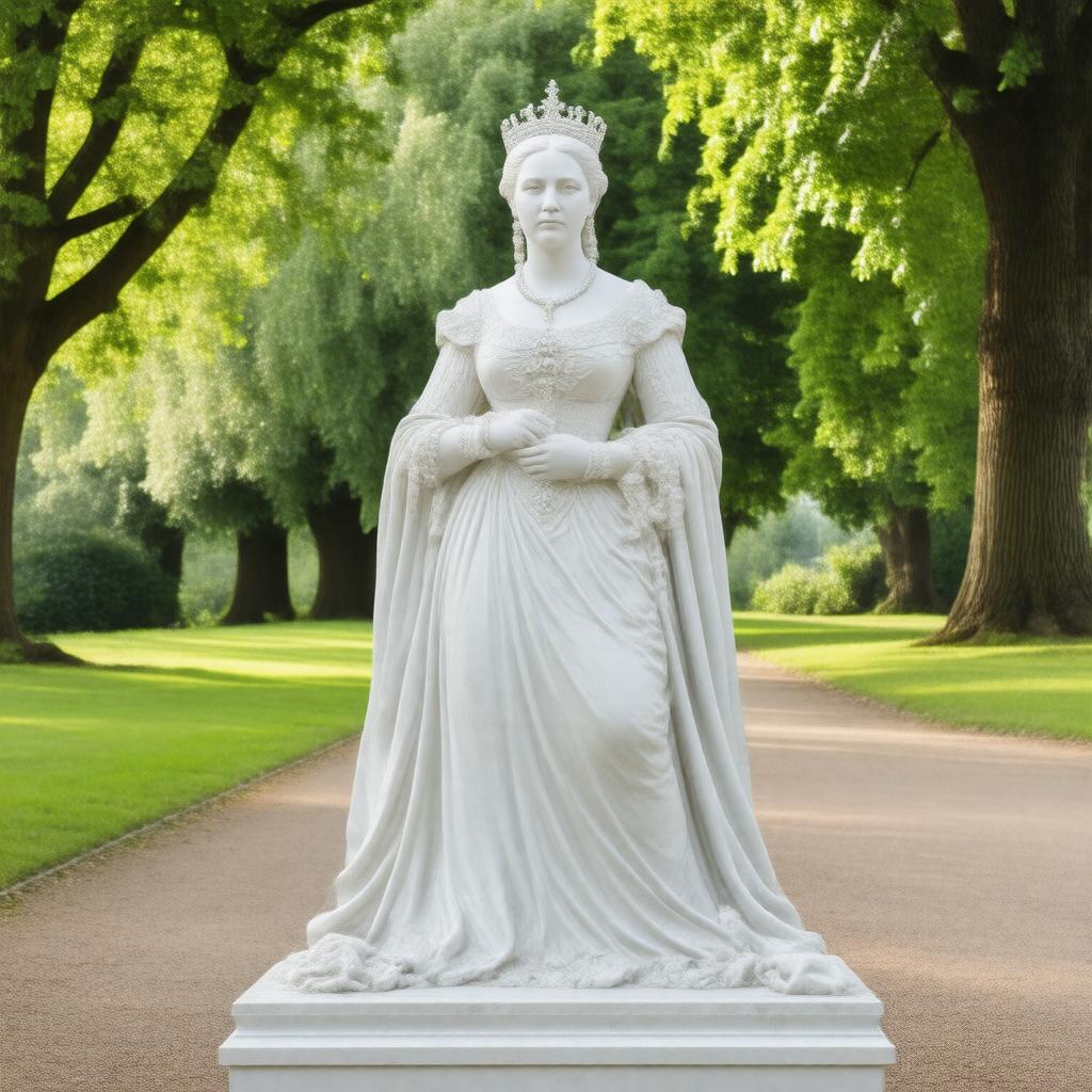 Click to view larger image AI-created image of Statue of Queen Victoria in Kensington Gardens
