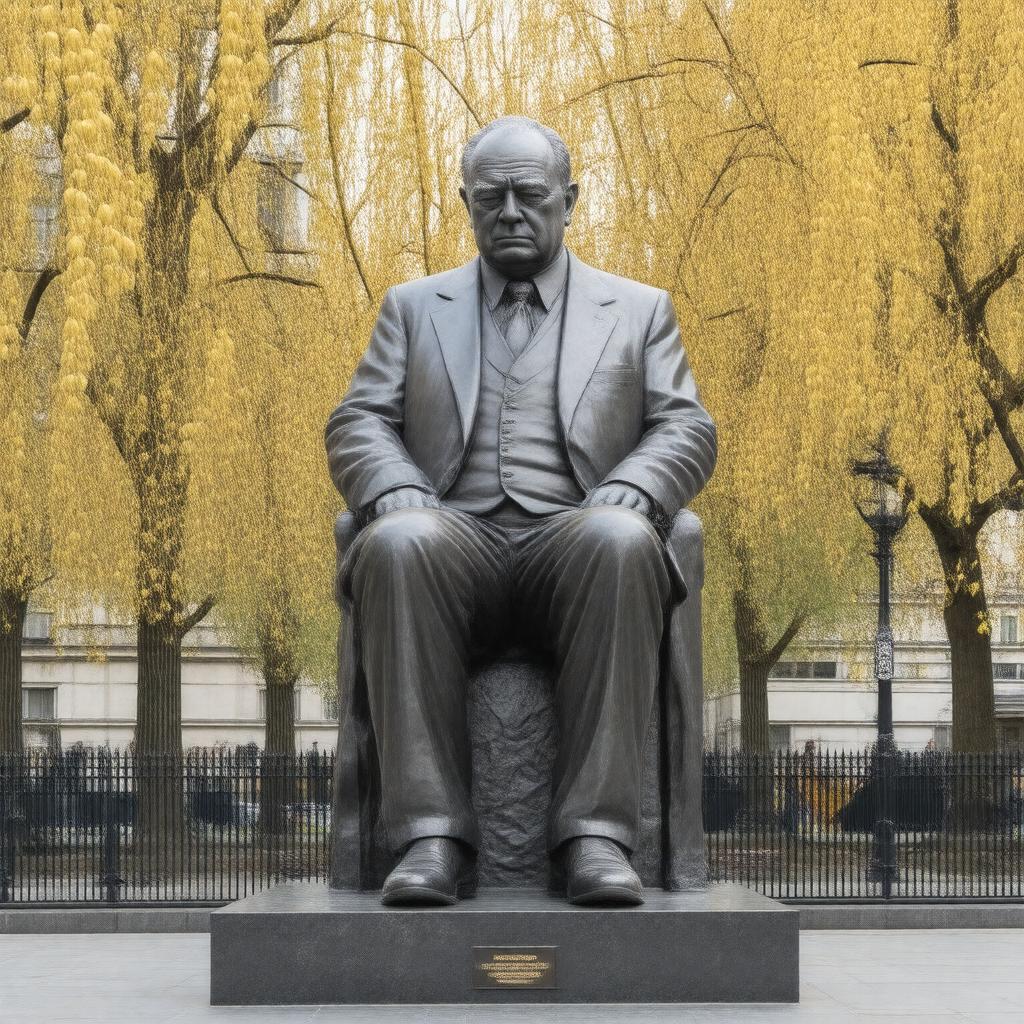 Click to view larger image AI-created image of Statue of Winston Churchill