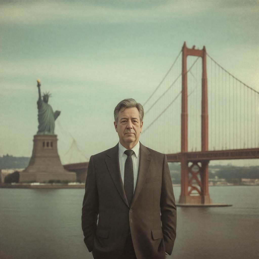 AI-created image of Stephen Fry in America