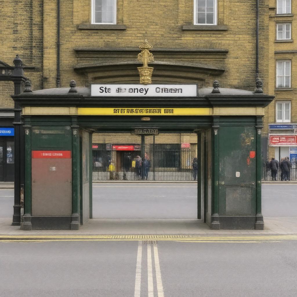 AI-created image of Stepney Green tube station
