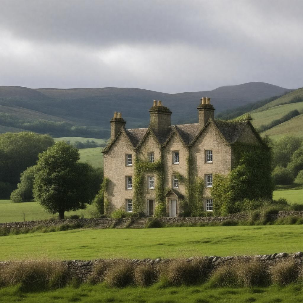 Click to view larger image AI-created image of Stitchel House, Roxburghshire, Scotland