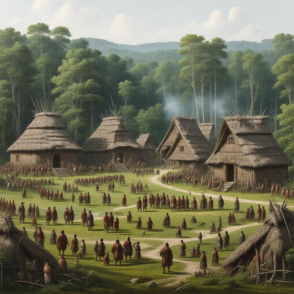 Click to view larger image AI-created image of Stockbridge Indians settlement