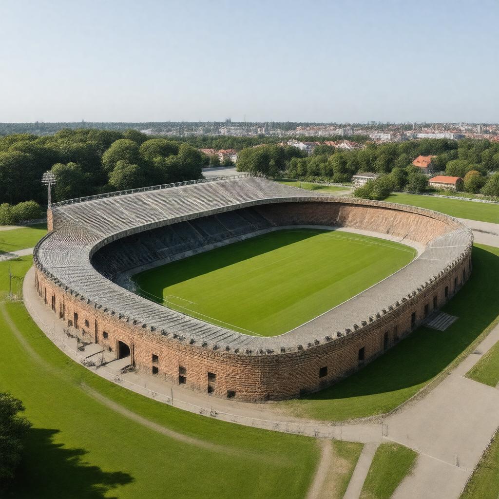 Click to view larger image AI-created image of Stockholm Olympic Stadium