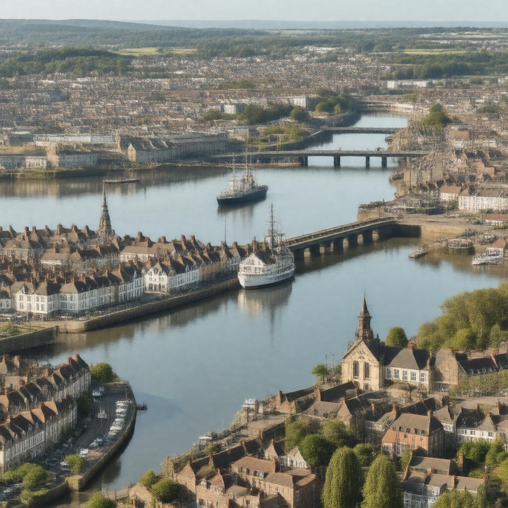 AI-created image of Stonehouse, Plymouth