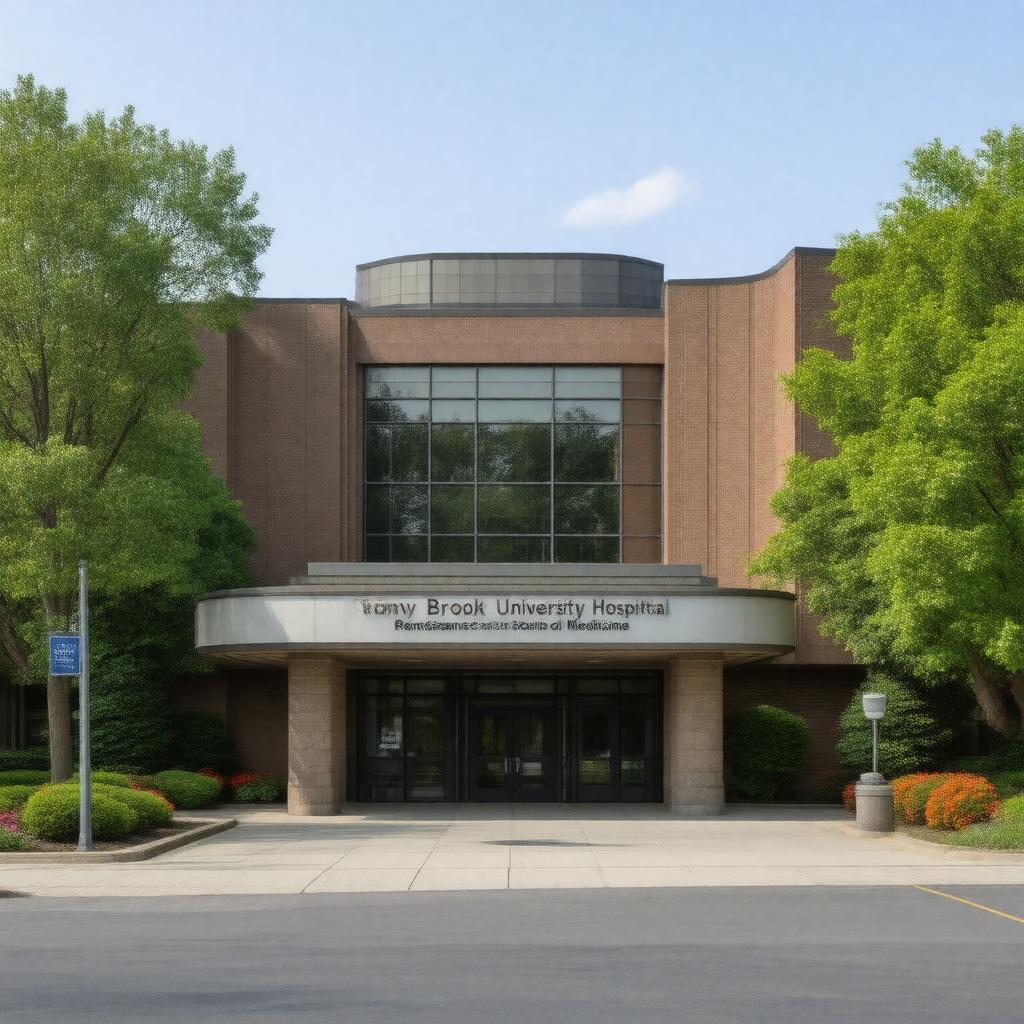 Click to view larger image AI-created image of Stony Brook University Hospital