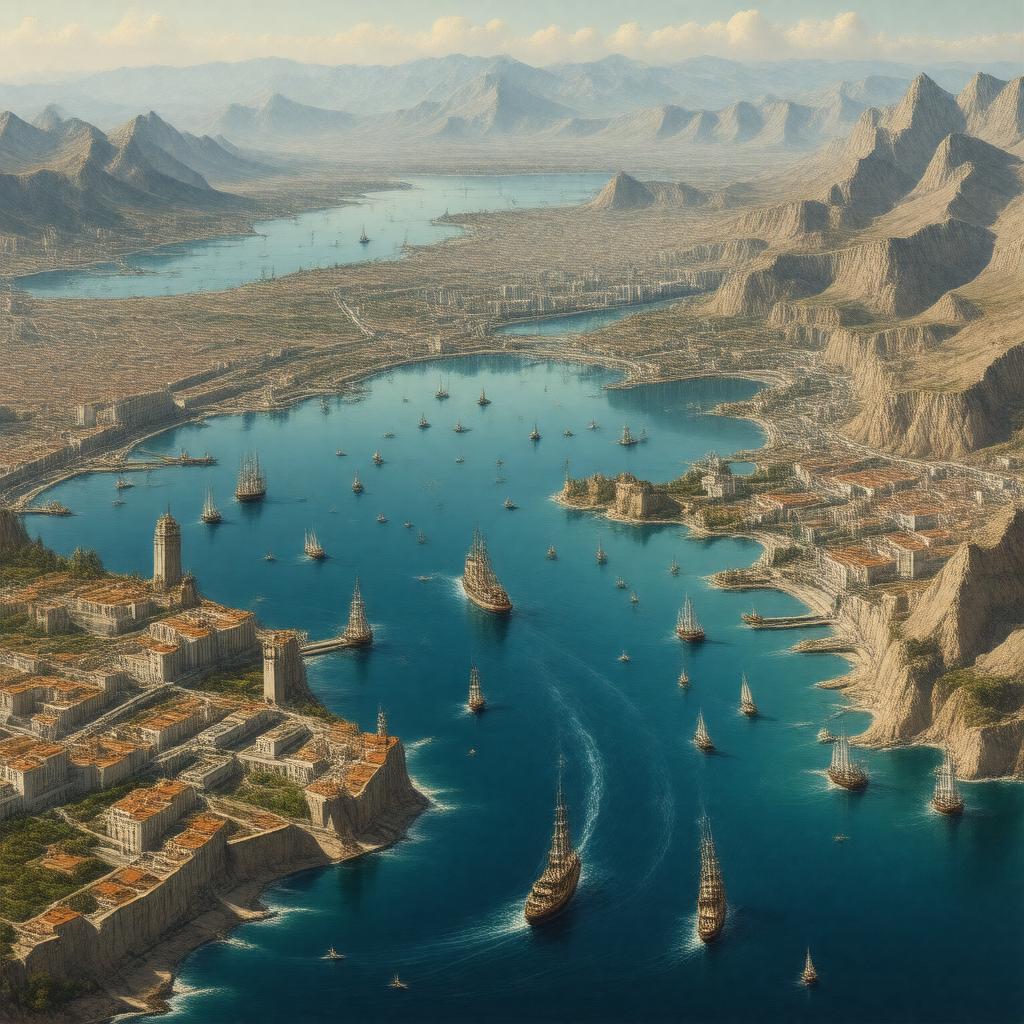 AI-created image of Strait of Gibraltar