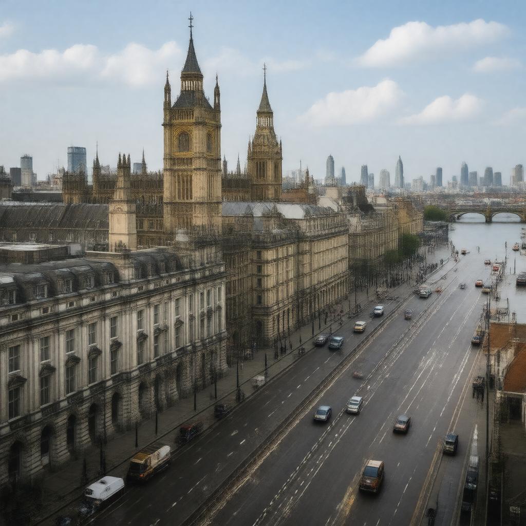 Click to view larger image AI-created image of Strand, City of Westminster, London