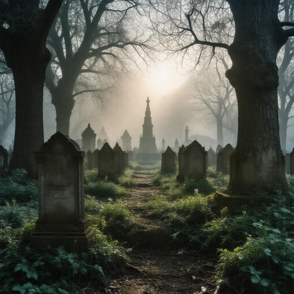 AI-created image of Streatham Cemetery, London, England