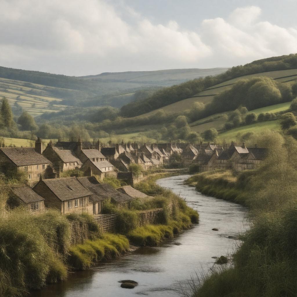 AI-created image of Stroud, Gloucestershire, England
