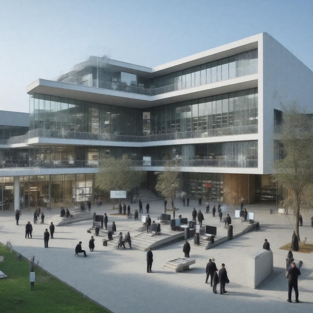 Click to view larger image AI-created image of Stuttgart Media University