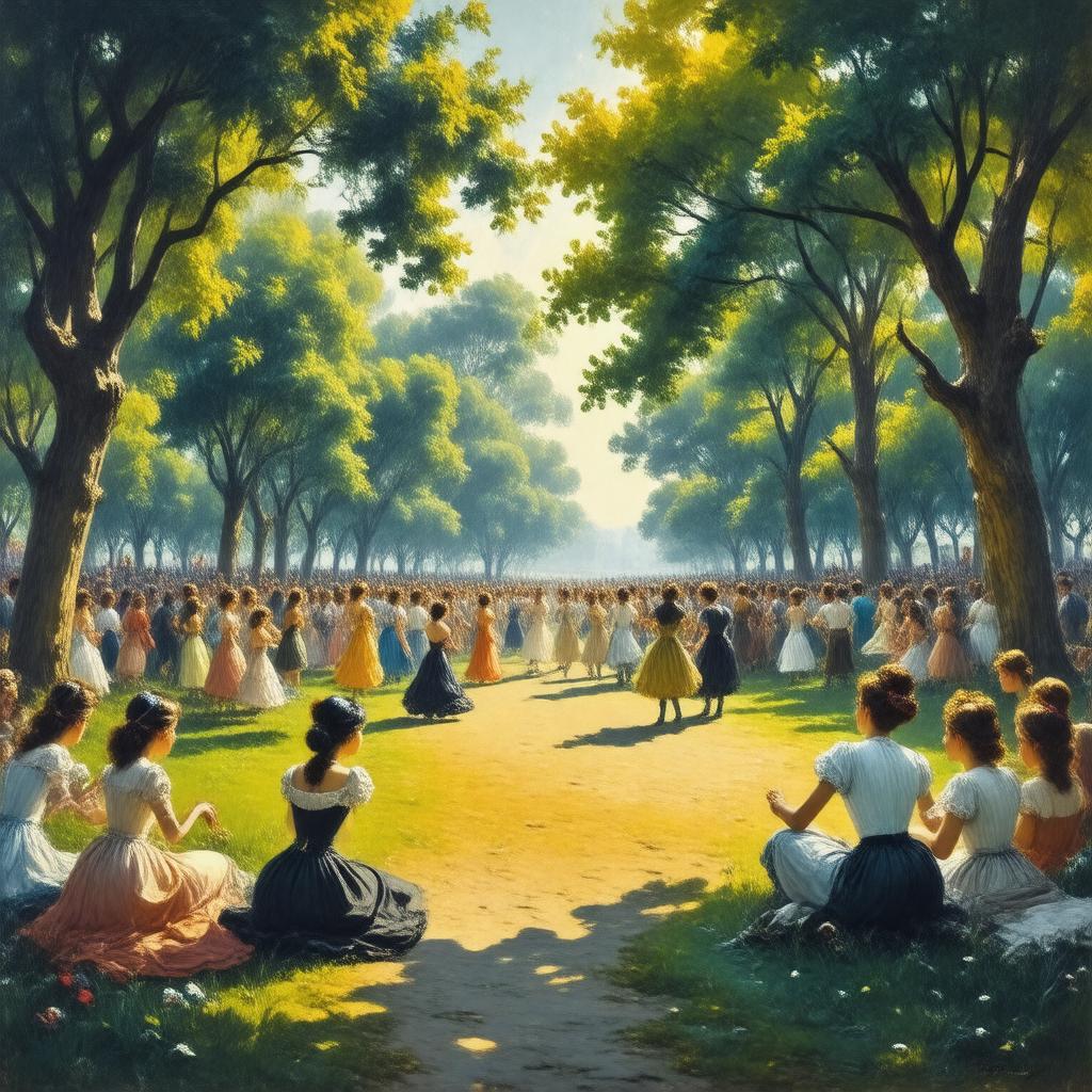 AI-created image of Sunday in the Park with George