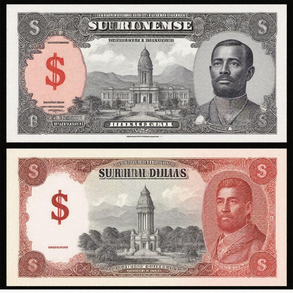 Click to view larger image AI-created image of Surinamese dollar
