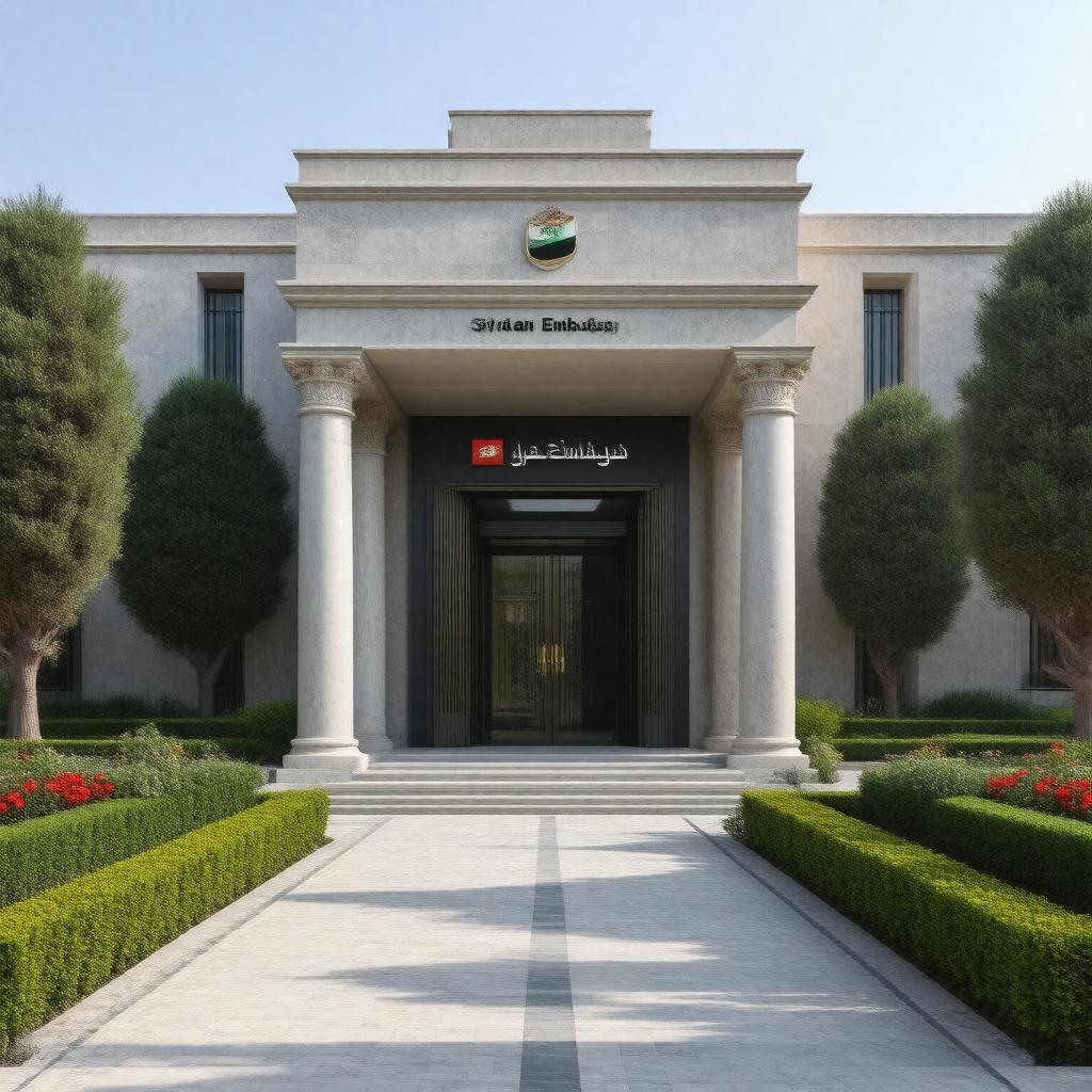 Click to view larger image AI-created image of Syrian Embassy