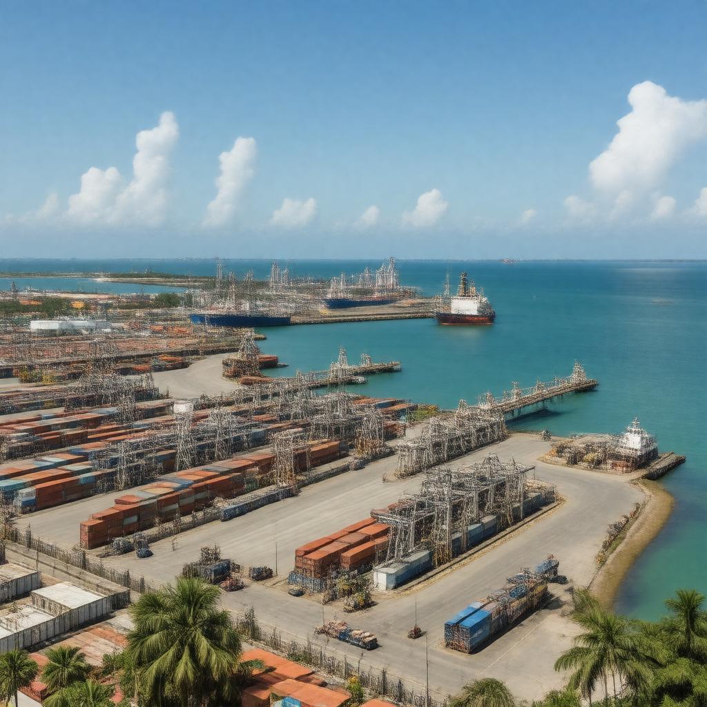 Click to view larger image AI-created image of Takoradi Harbour