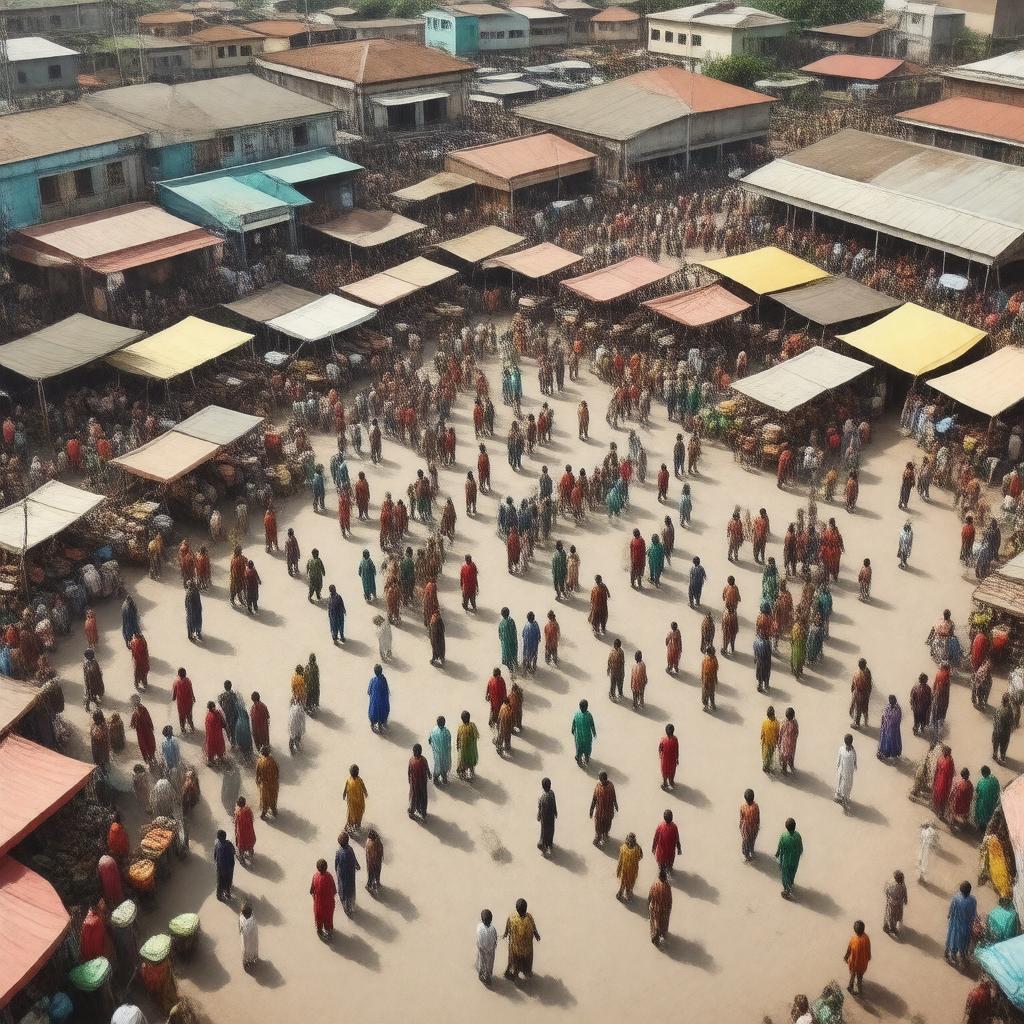 Click to view larger image AI-created image of Takoradi Market Circle