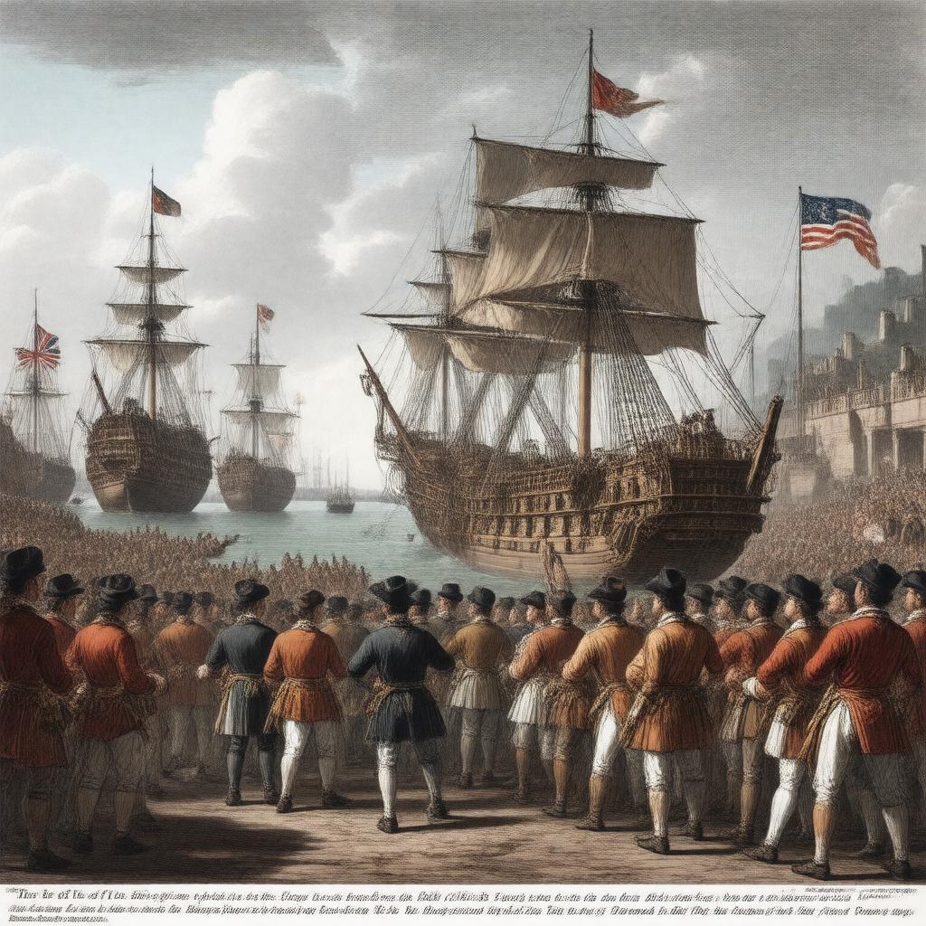 Click to view larger image AI-created image of Tea Act of 1773