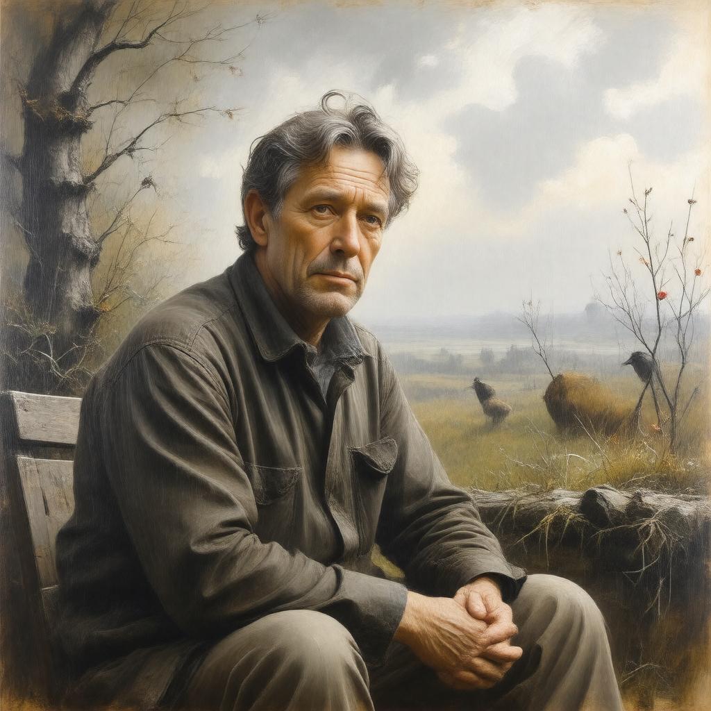AI-created image of Ted Hughes