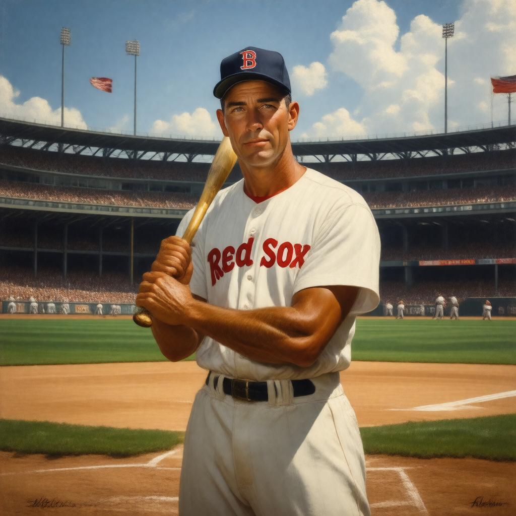 AI-created image of Ted Williams