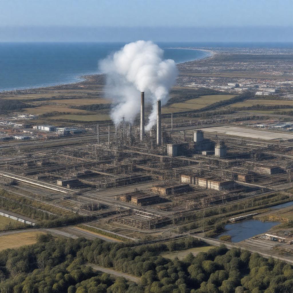 Click to view larger image AI-created image of Teesside Steelworks