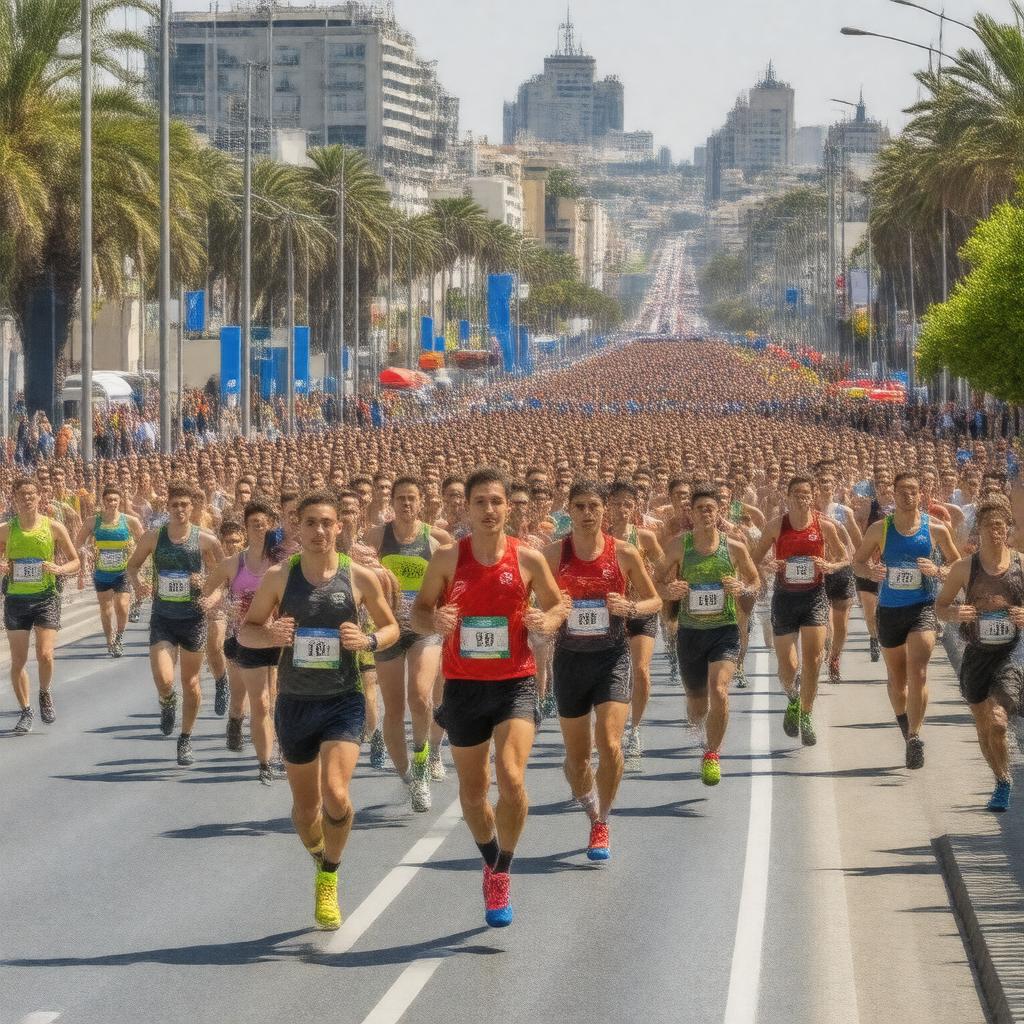 Click to view larger image AI-created image of Tel Aviv Marathon