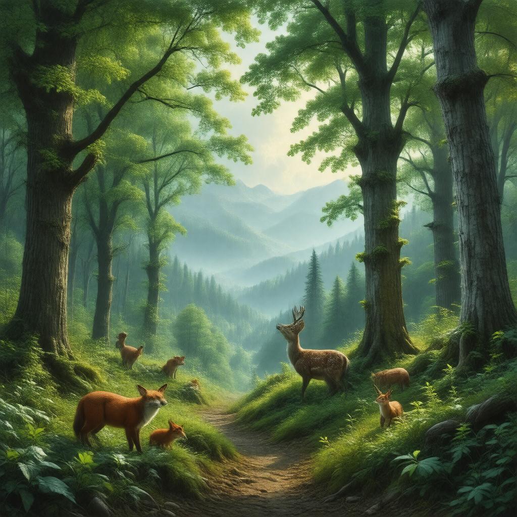 Click to view larger image AI-created image of Temperate broadleaf and mixed forests