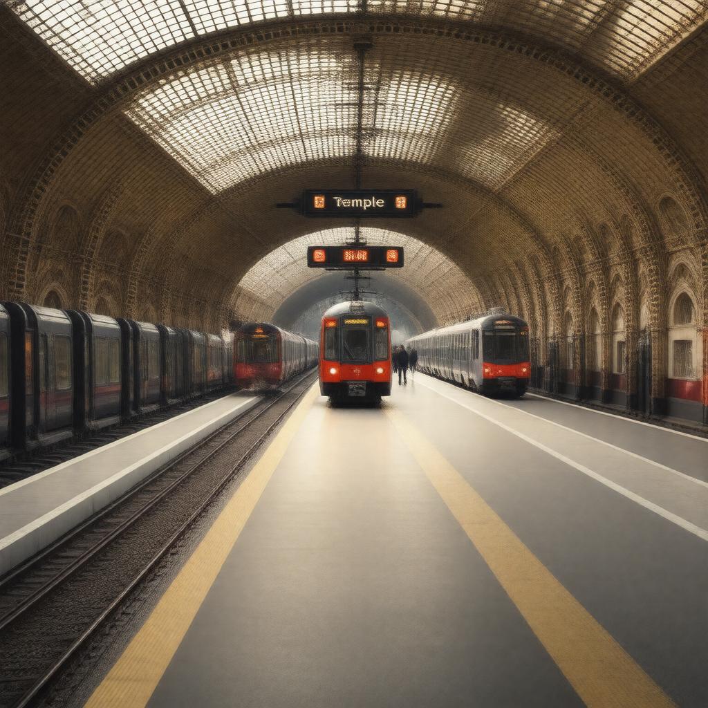AI-created image of Temple Underground Station