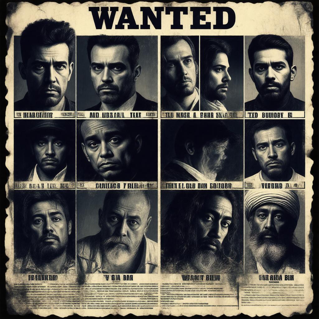 Click to view larger image AI-created image of Ten Most Wanted Fugitives list