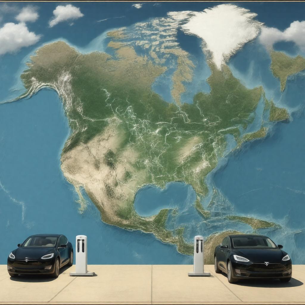 AI-created image of Tesla Supercharger network